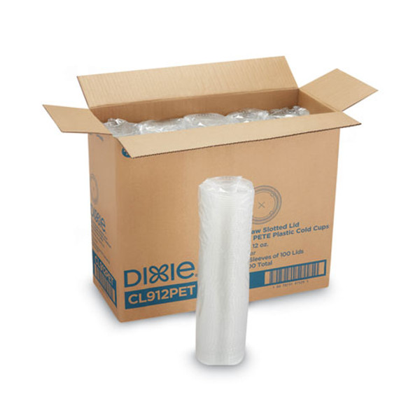 Cold Drink Cup Lids, Fits 9 Oz To 12 Oz Plastic Cold Cups, Clear, 100/sleeve, 10 Sleeves/carton