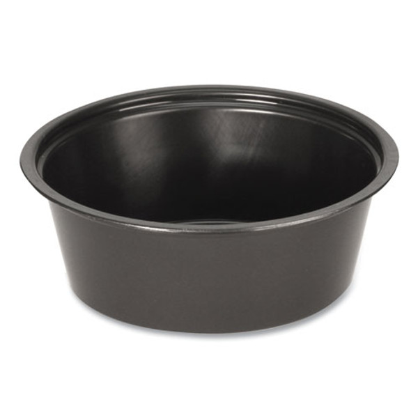 Portion Cups, 1.5 Oz, Plastic, Black, 250/sleeve, 10 Sleeves/carton