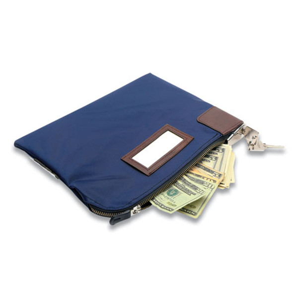 Key Lock Deposit Bag With 2 Keys, Vinyl, 1.2 X 11.2 X 8.7,  Navy Blue