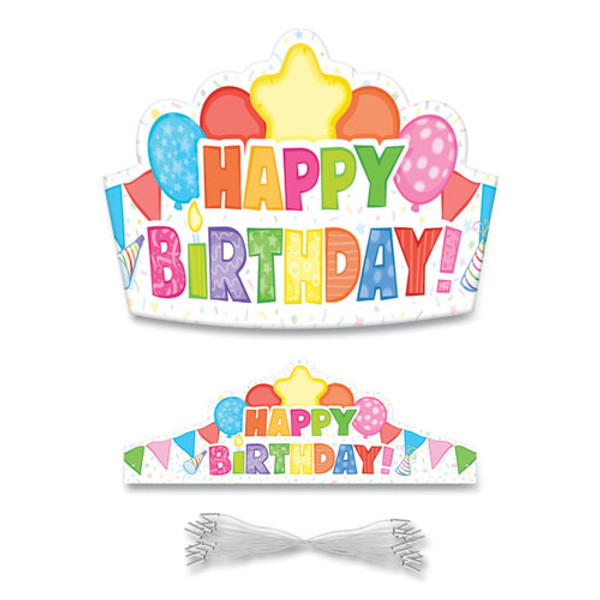 Student Crown, Birthday, 14.5 X 5.13, Assorted Colors, 30/pack