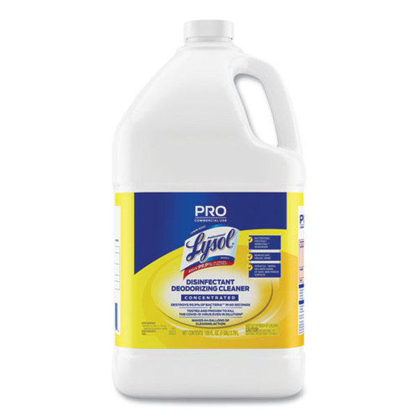 Disinfectant Deodorizing Cleaner Concentrate, Lemon Scent, 128 Oz Bottle