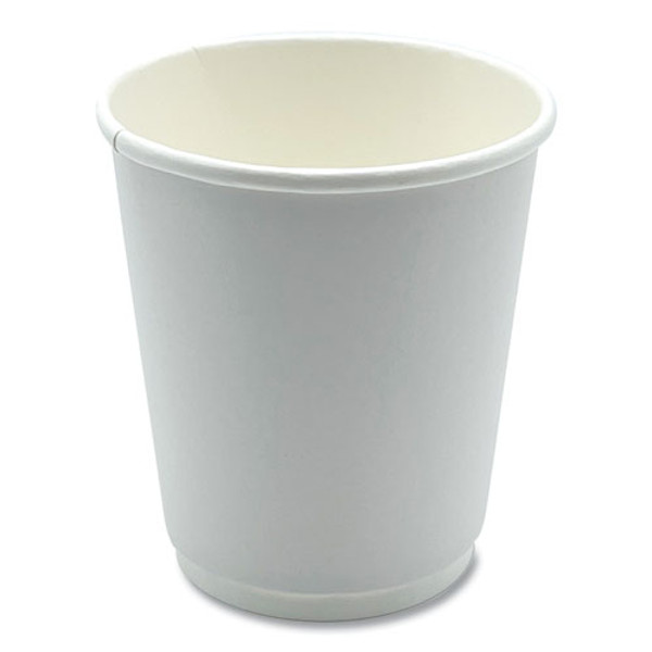 Paper Hot Cups, Double-walled, 8 Oz, White, 500/carton