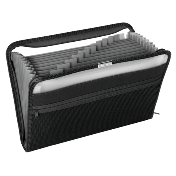 PFX84087 Pendaflex® Fabric Poly Expanding File, 13 Pocket, Black, Each