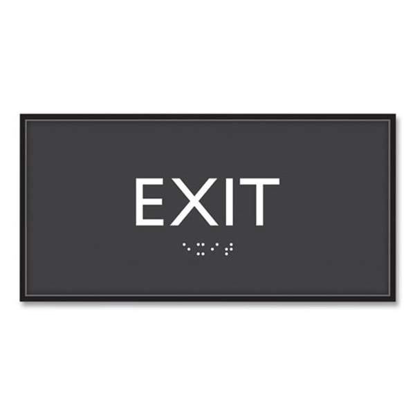 Ada Sign, Exit, Plastic, 4 X 4, Clear/white