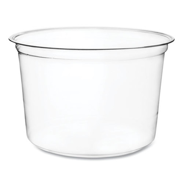 Round Deli Pots, 16 Oz, 4.6 Diameter X 3"h, Clear, Plastic, 500/carton