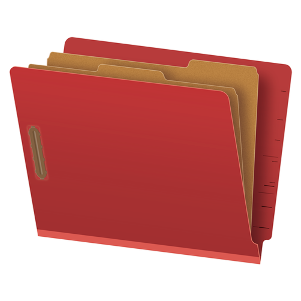 PFXH1250R Pendaflex® Pressboard End-Tab Classification Folders, Letter Size, 6 Section, 2.5" Expansion, Red, Straight Cut, 10/BX