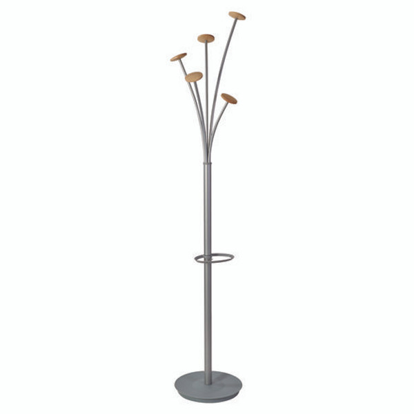 Festival Coat Stand With Umbrella Holder, Five Knobs, 13.97 X 14 X 73.62, Gray