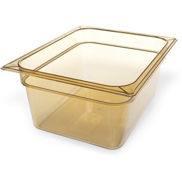 Storplus High Heat Food Pan, 8.7 Qt, 10.38 X 12.75 X 6, Amber, Plastic