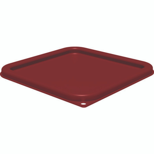 Squares Food Storage Container Lid, 9 X 9 X 0.63, Red, Plastic