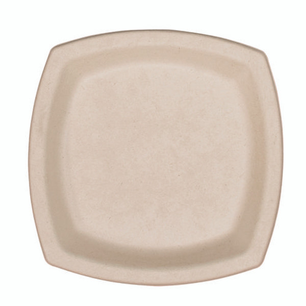 Compostable Fiber Dinnerware, Proplanet Seal, Plate, 6.7 X 6.7, Tan, 125/pack