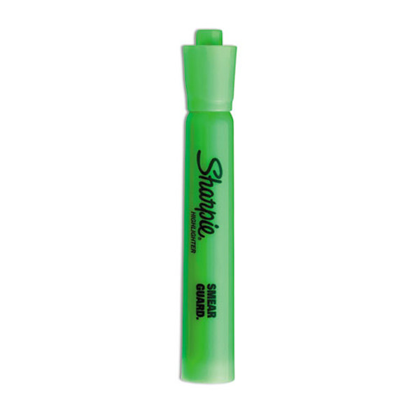 Tank Style Highlighters, Fluorescent Green Ink, Chisel Tip, Green Barrel, Dozen - SAN25026B