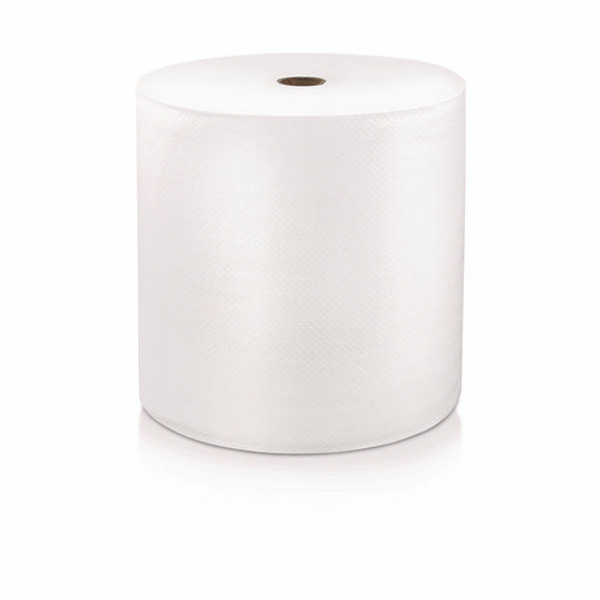 Hard Wound Roll Towel. 1-ply, 7 X 1,000 Ft, White, 6 Rolls/carton