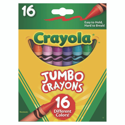 Jumbo Crayons, Assorted, 16/box
