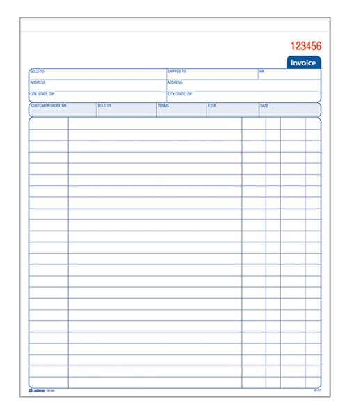 ABFD8140 Invoice Book, 2-Part Carbonless, 50 ST/BK