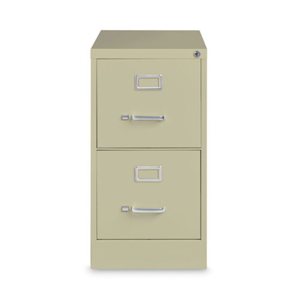Two-drawer Economy Vertical File, Letter-size File Drawers, 15" X 26.5" X 28.37", Putty