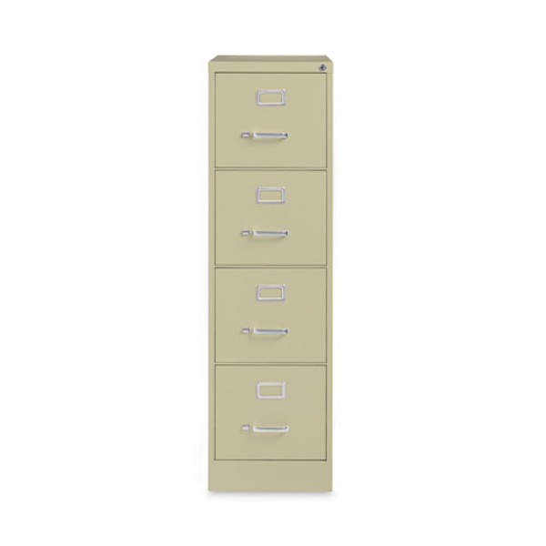 Four-drawer Economy Vertical File, Letter-size File Drawers, 15" X 26.5" X 52", Putty