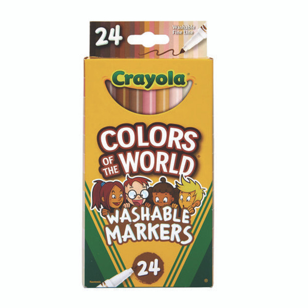 Colors Of The World Washable Markers, Fine Bullet Tip, Assorted Colors, 24/pack