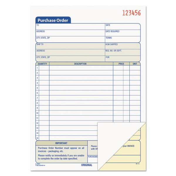 TOP46140 Purchase Order Book, 2-Part Carbonless, 50 ST/BK