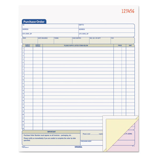 TOP46147 Purchase Order Book, 3-Part, Carbonless, 50 ST/BK