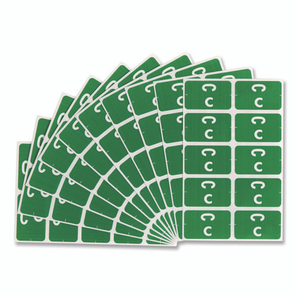 Alphaz Color-coded Second Letter Alphabetical Labels, C, 1 X 1.63, Dark Green, 10/sheet, 10 Sheets/pack
