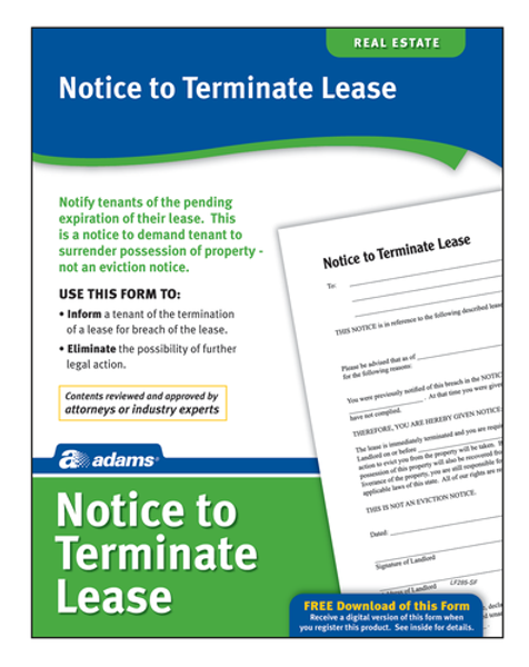 ABFLF285 Notice To Terminate Tenancy, Forms and Instructions