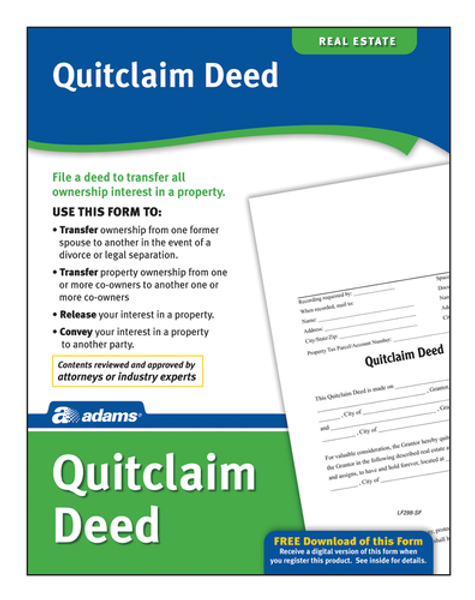 ABFLF298 Quitclaim Deed, Forms and Instructions