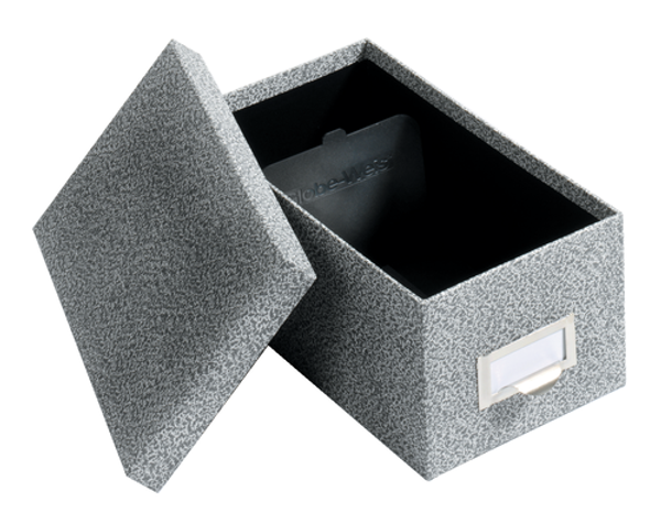 GLW94BLA Fiberboard Index Card Storage Boxes, 4" x 6" Card Size, Black, Agate