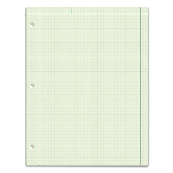 TOP35510 TOPS™ Engineering Computation Pad, 8-1/2" x 11", Glue Top, Graph Rule (Grid-to-Edge 5 x 5), Green Tint Paper, 100 Sheets