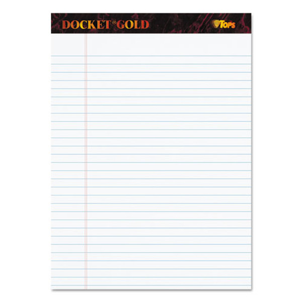 TOP63960 TOPS™ Docket Gold™ Writing Pads, 8-1/2" x 11-3/4", Legal Rule, 50 Sheets, 12 Pack