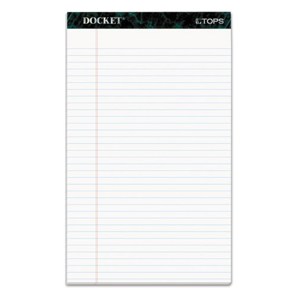 TOP63590 TOPS™ Docket™ Writing Pads, 8-1/2" x 14", Legal Rule, White Paper, 50 Sheets, 12 Pack