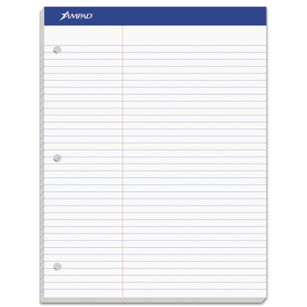 TOP20345 Ampad® Double-Sheet Writing Pad, 8-1/2" x 11-3/4", Law Rule, 3 Hole Punched, 100 Sheets