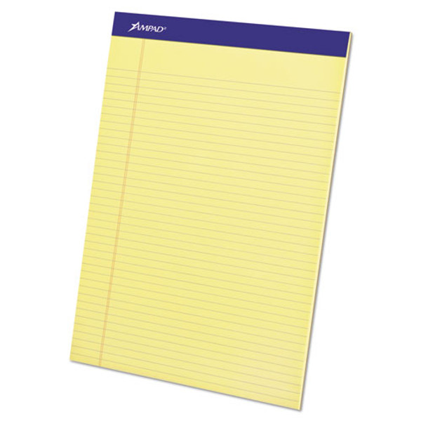 TOP20222 Ampad® Writing Pads, 8-1/2" x 11-3/4", Narrow Rule, Canary Paper, 50 Sheets, 12 Pack