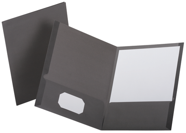 OXF53405EE Linen Twin Pocket Folders, Letter Size, Gray