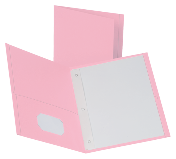 OXF57768EE Twin Pocket Folders with Fasteners (57701), Letter Size, Pink