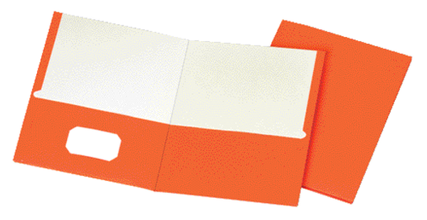 OXF50756 School Grade Two Pocket Portfolio, Orange, 25 Pack