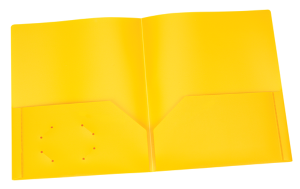 OXF76020 Yellow Two Pocket Poly Portfolio