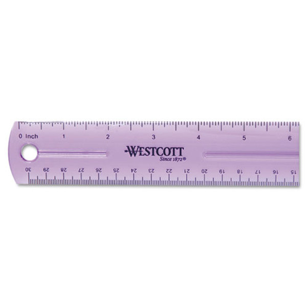 12" Jewel Colored Ruler, Standard/metric, Plastic