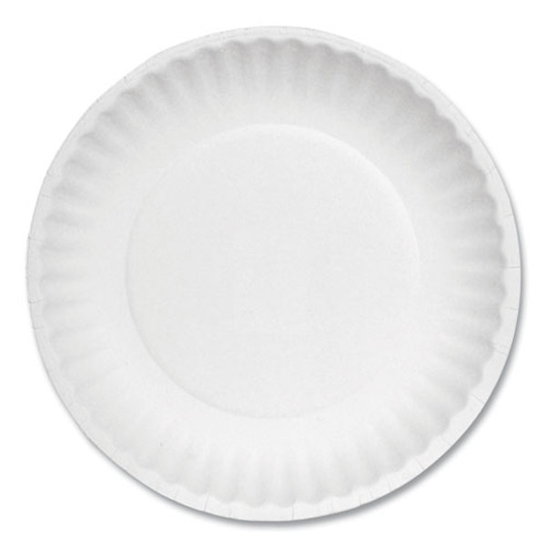 White Paper Plates, 6" Dia, 100/pack, 10 Packs/carton