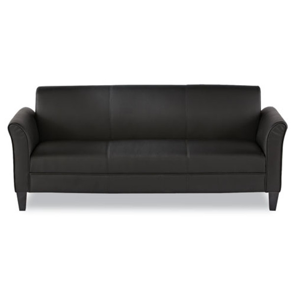 Alera Reception Lounge Furniture, 3-cushion Sofa, 77w X 31.5d X 32h, Black