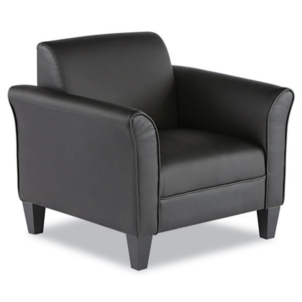 Alera Reception Lounge Sofa Series Club Chair, 35.43" X 30.7" X 32.28", Black Seat, Black Back, Black Base