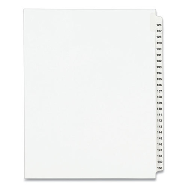 Preprinted Legal Exhibit Side Tab Index Dividers, Avery Style, 25-tab, 126 To 150, 11 X 8.5, White, 1 Set, (1335)