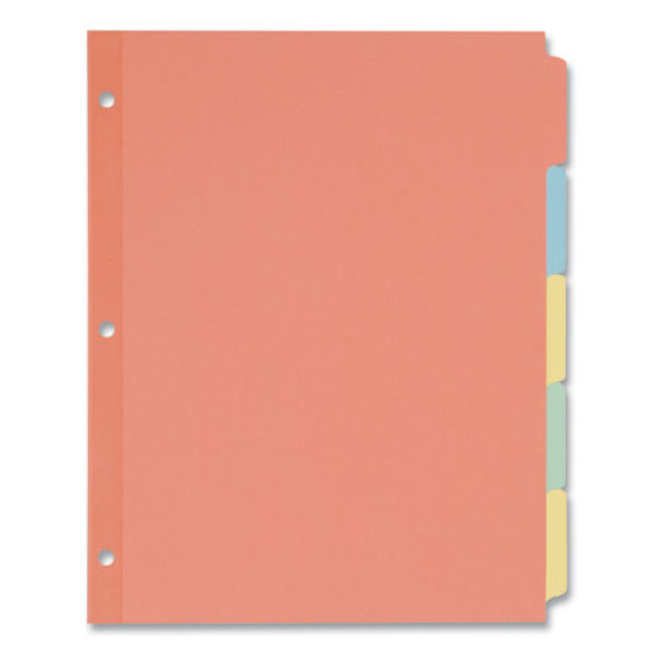 Write And Erase Plain-tab Paper Dividers, 5-tab, 11 X 8.5, Multicolor, 36 Sets