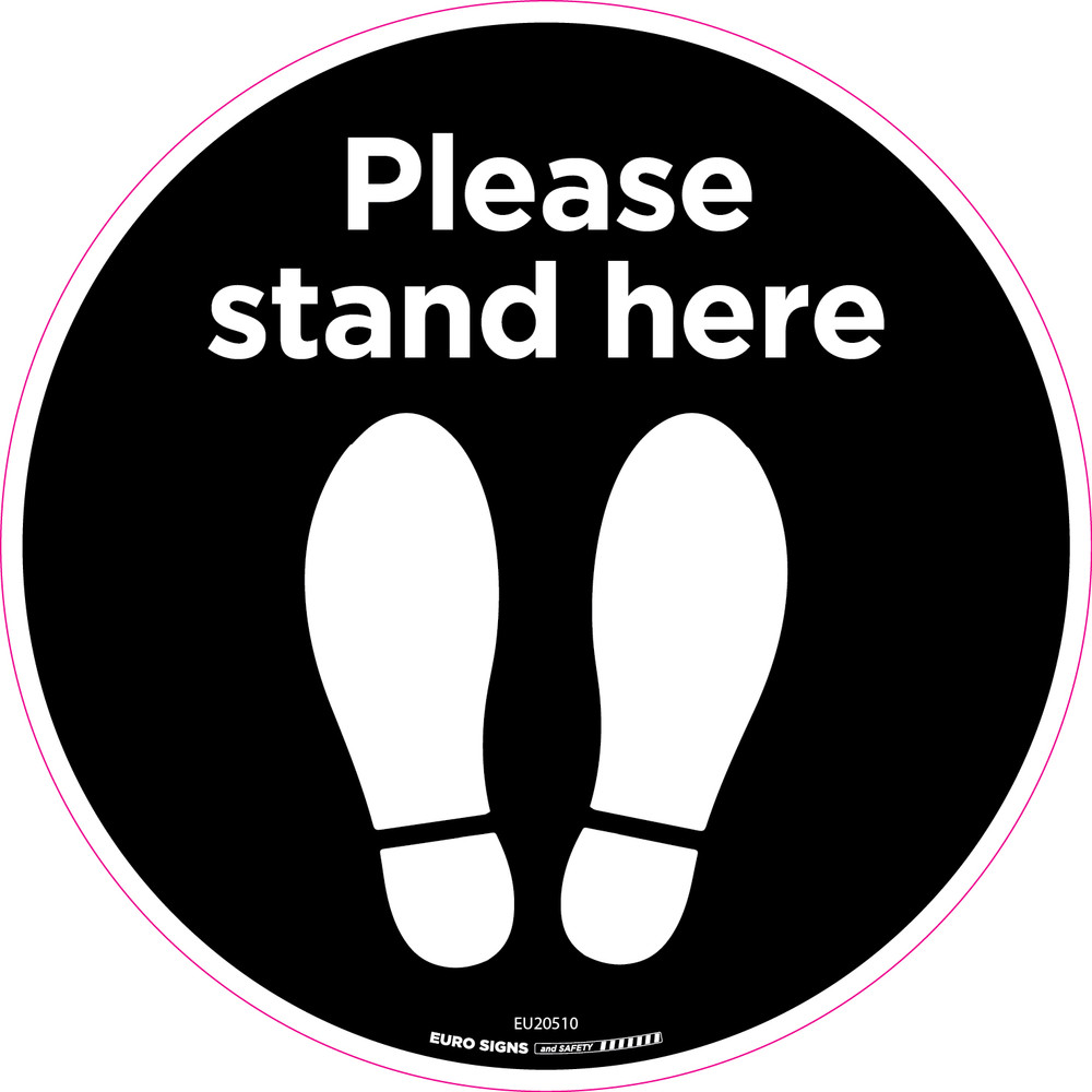 Please stand here 250mm OD Floor Graphic Decal