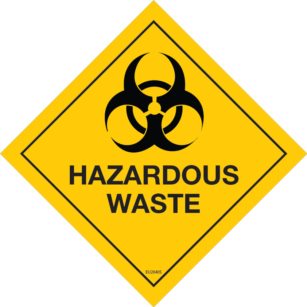 Class Label HAZARDOUS WASTE custom Biohazard 150x150 DECAL Euro Signs And Safety