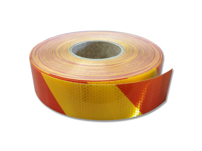50mm Class 1 Reflective Tape YEL/RED STRIPED 45.7 m ROLL