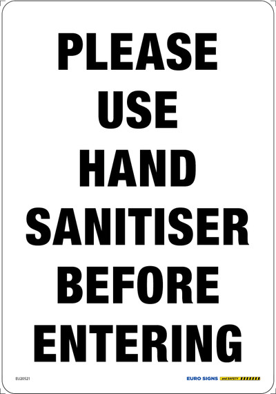 PLEASE USE HAND SANITISER 205x296 POLY