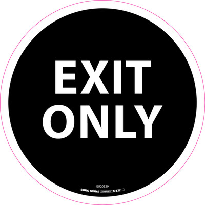 EXIT ONLY RED 250mm OD Floor Graphic Decal - Euro Signs and Safety