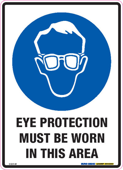 EYE PROTECT MUST BE WORN IN THIS AREA 180x250 DECAL