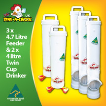 Save money with our Large Chicken Feeder and Drinker kit. 