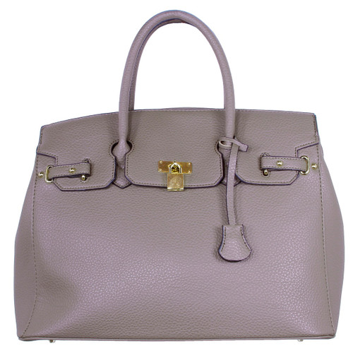 Yessica Designer Inspired Faux Leather Satchel Padlock Style Shoulder Handbag